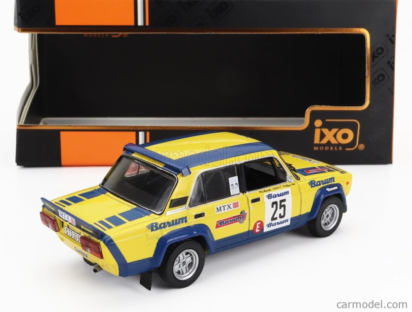 Ixo-models Lada fiat 2105 Mtx (nočná verzia) N 25 Rally Barum 1983 Miroslav Lank - Miloš Tyce 1:43 Žltá Modrá
