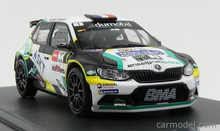 Minipartes Škoda Fabia R5 N 1 Rally Ypres 2018 B.bouffier - X.panseri 1:43 Bílá Černá Zelená