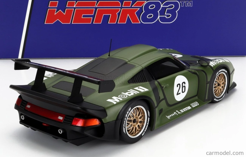Werk83 Porsche 911 Gt1 3.2l Turbo Team Porsche Ag Mobil1 N 26 Pre Qualifying 24h Le Mans 1996 Y.dalmas - H.j.stuck - K.wendlinger 1:18 Zelená