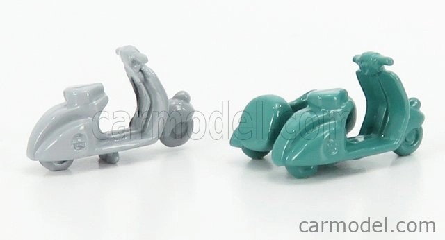 Officina-942 Piaggio Set 2x Vespa 98 + Vespa 98 Sidecar 1946 1:76 Svetlo šedá zelená