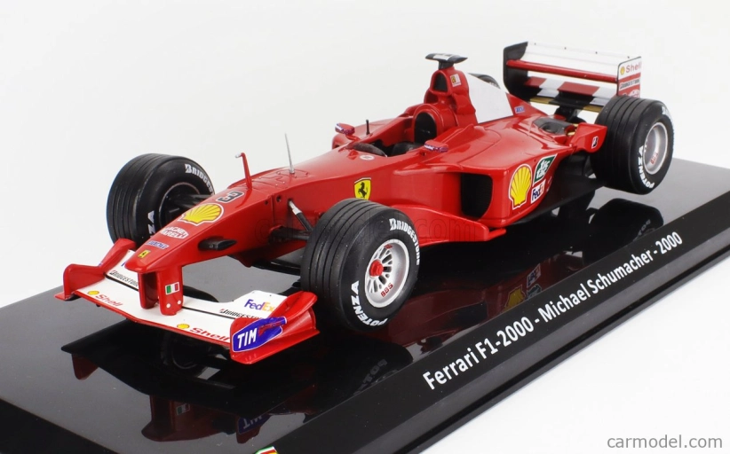 Edicola Ferrari F1  F2000 N 3 World Champion Season 2000 Michael Schumacher - Con Vetrina - With Showcase 1:24 Červená Bílá