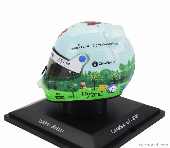 Spark-model Bell helmet F1 Casco Helmet Alfa Romeo C43 Team Stake N 24 Canada Gp 2023 Guanyu Zhou 1:5 Bílá Zelená