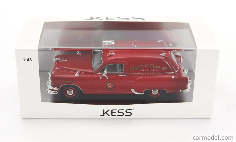 Kess-model Chevrolet National Ambulance Royal Oak Michigan Fire Protection Fire Engine 1954 1:43 Red