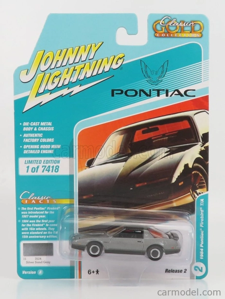 Johnny lightning Pontiac Firebird Trans Am 1984 1:64 Grey Met Black