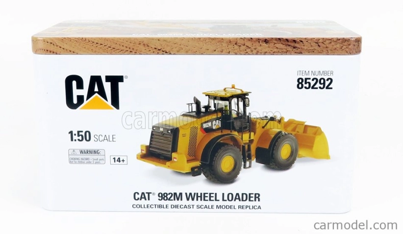 Dm-models Caterpillar Cat982m Ruspa Gommata - Scraper Tractor Wheel Loader 1:50 Žlutá Černá