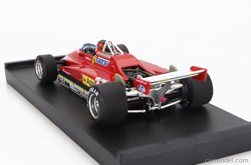 Brumm Ferrari F1 126c2 N 27 2nd San Marino Imola Gp 1982 Gilles Villeneuve - s figúrkou vodiča 1:43 červená