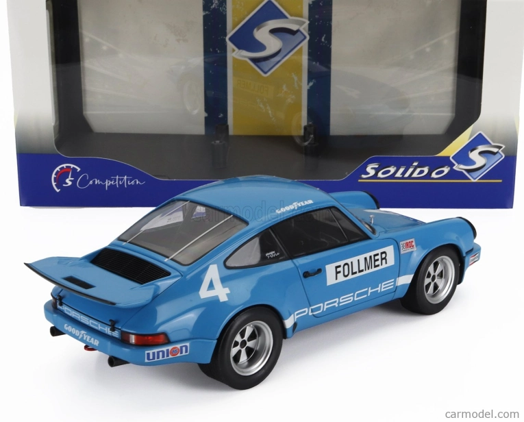 Solido Porsche 911 Carrera 3.0 Rsr N 4 Iroc Riverside 1974 George Follmer 1:18 Blue