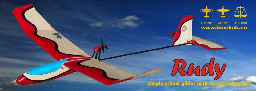 RUDY - školský RC klzák 1130mm Hiesb.