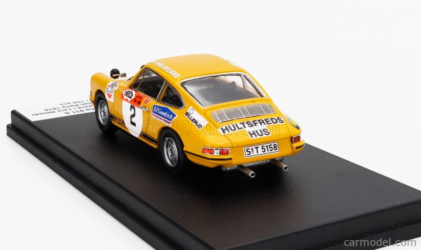 Trofeu Porsche 911s Coupe (nočná verzia) N 2 Winner Rally Swedish 1970 Bjorn Waldegaard - Lars Helmer 1:43 Žltá