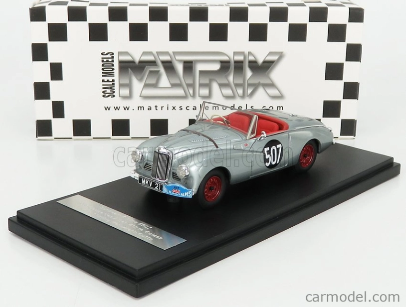 Matrix scale models Sunbeam Alpine N 507 Rally Des Alpes Open 1953 S.moss - J.cutts 1:43 Silver