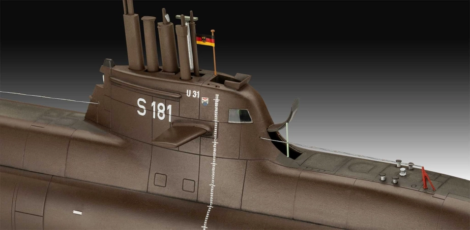 Plastic ModelKit ponorky 05186 – 70 Years Bundeswehr: Wilhelm Bauer, Type 206A, Class 2 (1:144)