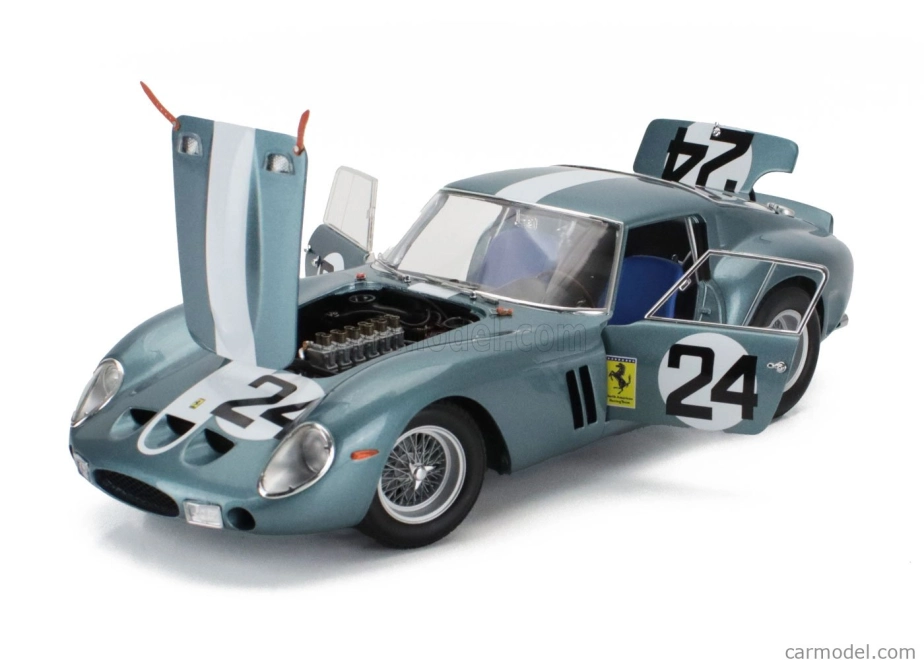 Kyosho Ferrari 250 Gto Coupe N 24 12h Sebring 1962 Philip Hill - Olivier Gendebien 1:18 Modrá