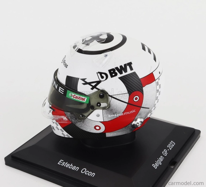 Spark-model Bell helmet F1 Casco Helmet Renault A523 Team Bwt Alpine N 31 Belgium Gp 2023 Esteban Ocon 1:5 Bílá Černá Červená