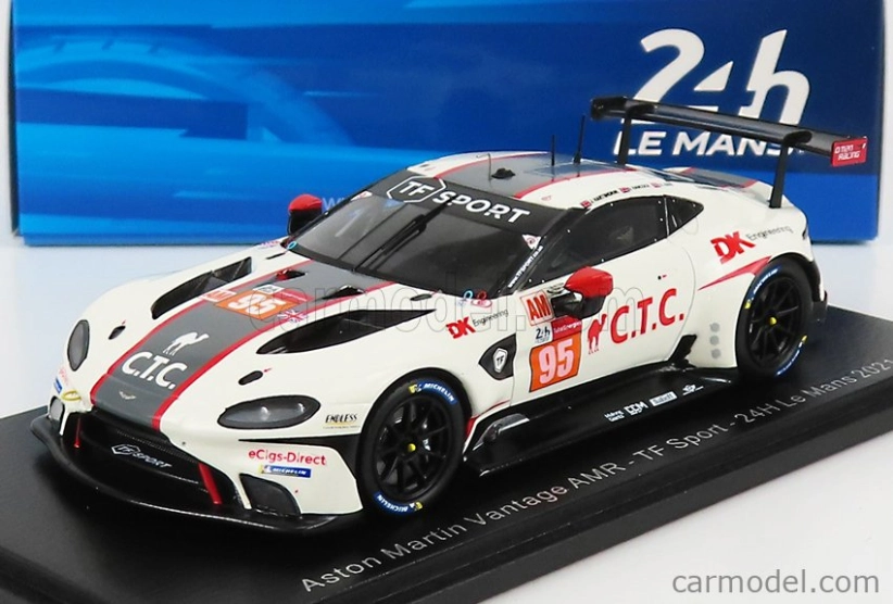 Spark-model Aston martin Vantage Amr 4.5l V8 Turbo Team Tf Sport N 95 24h Le Mans 2021 J.hartshorne - O.hancock - R.gunn 1:43 White