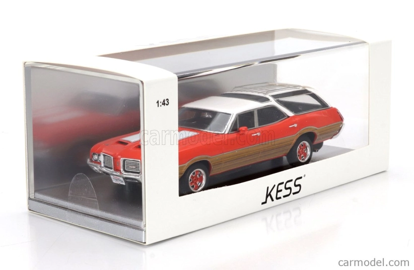 Kess-model Oldsmobile Vista Cruiser 442 Sw Station Wagon 1972 1:43 Červená Biela Drevo