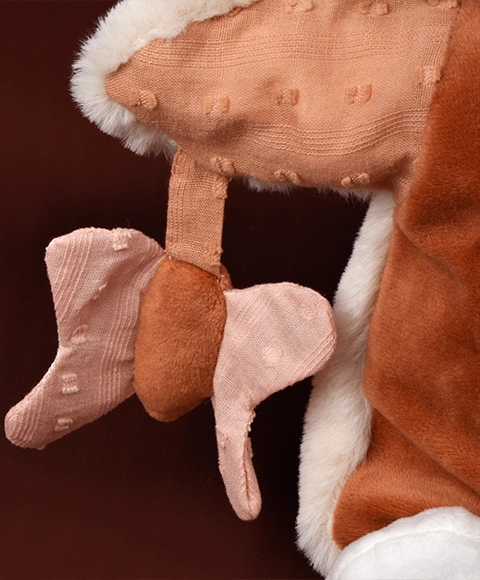 Doudou Plyšová maňuška líška Mina ružová 25 cm