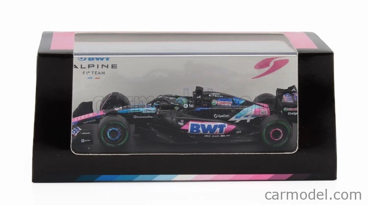 Spark-model Alpine F1 A524 Team Bwt Alpine N 31 2nd Brazilian Gp 2024 Esteban Ocon 1:64 Black Blue Pink