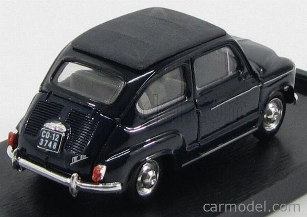Brumm Fiat 600d Trasformabile Chiusa 1960 1:43 Modré Scuro 456