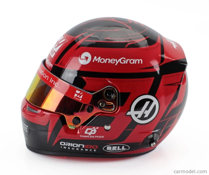 Mini prilba Bell prilba Casco prilba Casco prilba F1 Esteban Ocon Team Moneygram Haas N 31 Season 2025 1:2 Red Black