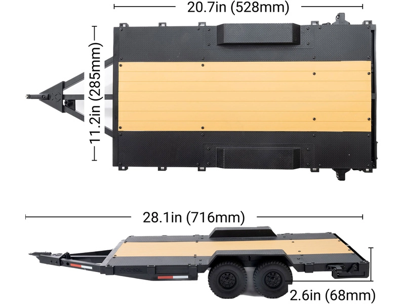 Axial SCX10 přívěs 1:10 s LED světly