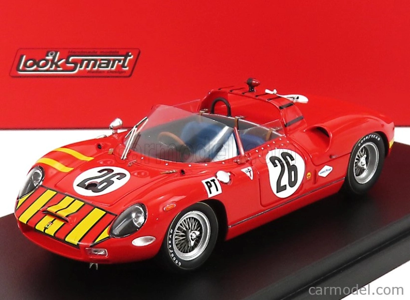 Looksmart Ferrari 330p Spider N 26 12h Sebring 1965 B.grossman - S.hudson 1:43 Červená Žlutá