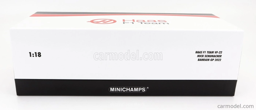 Minichamps Haas F1 Vf-22 Ferrari Team Haas N 47 11th Bahrain Gp 2022 Mick Schumacher 1:18 Biela čierna červená