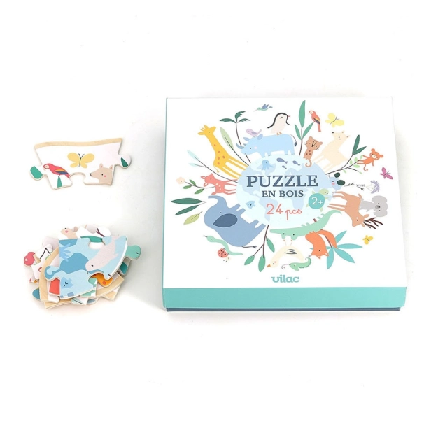 Vilac Okrúhly 24-dielny puzzle svet od Sarah Betz
