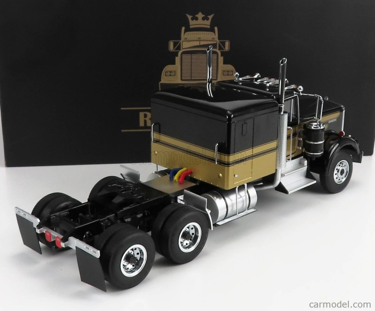 Road-kings Kenworth W900 Tractor Truck 3-assi 1989 1:18 Černé Zlato
