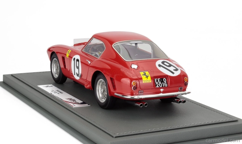 Bbr-models Ferrari 250gt Swb 3.0l V12 Team N.a.r.t. North American Racing N 19 24h Le Mans 1960 Ed Hugus - Augie Pabst - Con Vetrina - With Showcase 1:18 Red
