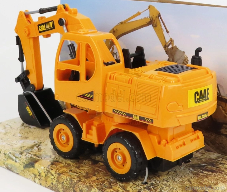 Re-el toys Case-ih Titan Escavatore Gommato - Tractor Excavator 1999 1:24 Žlutá Černá