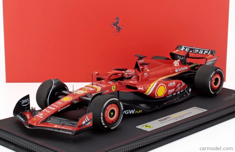 Bbr-models Ferrari F1 Sf-24 Team Scuderia Ferrari N 16 2nd Australian Gp 2024 Charles Leclerc - Con Vetrina - With Showcase 1:18 Červená Černá