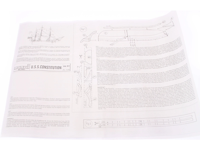 MINI MAMOLI U.S.S. Constitution 1:330 kit