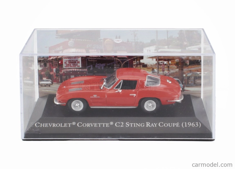 Edicola Chevrolet Corvette Stingray C2 Coupe 1963 - Con Vetrina - S vitrínou 1:43 červená