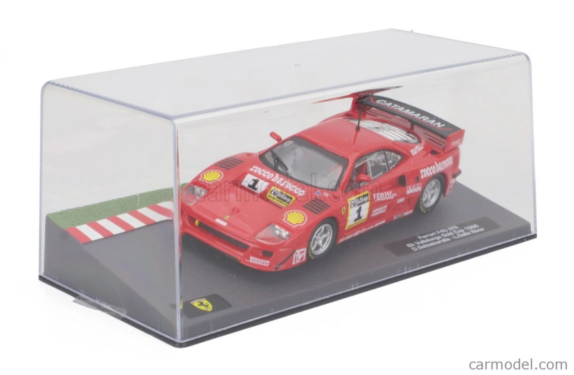 Edicola Ferrari F40 Lm 3.5l Turbo V8 N 1 Winner 6h Vallelunga Gold Cup 1996 Domenico Mimmo Schiattarella - Luciano Della Noce 1:43 Red