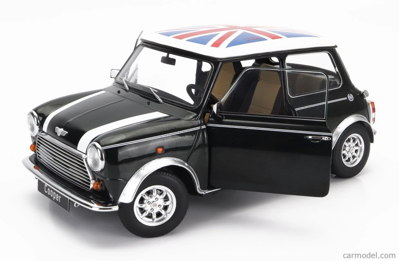 Mini Cooper Lhd 1992 s Union Jack 1:12 zelená biela