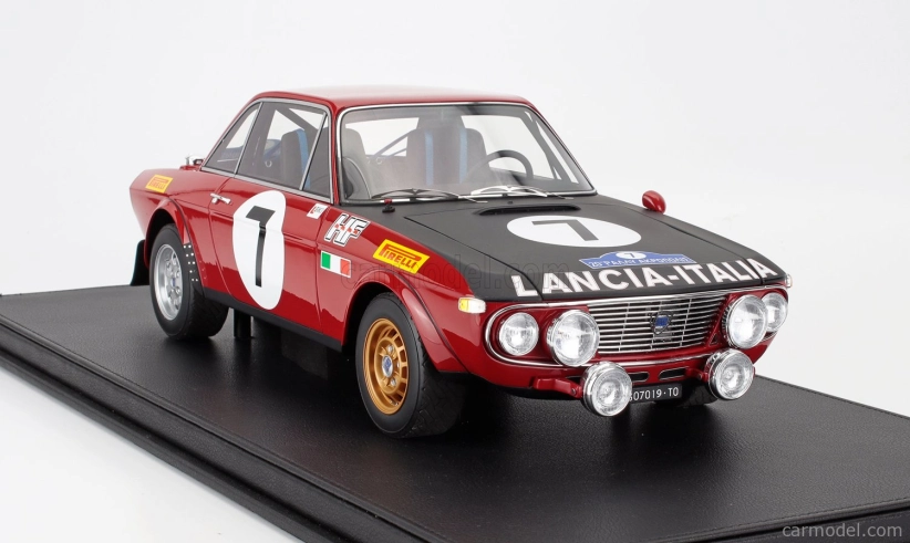 Topmarques Lancia Fulvia Hf 1600 Coupe (night Version) N 7 2nd Rally Acropolis 1972 Simo Lampinen - Bo Reinicke 1:12 Červená Bílá