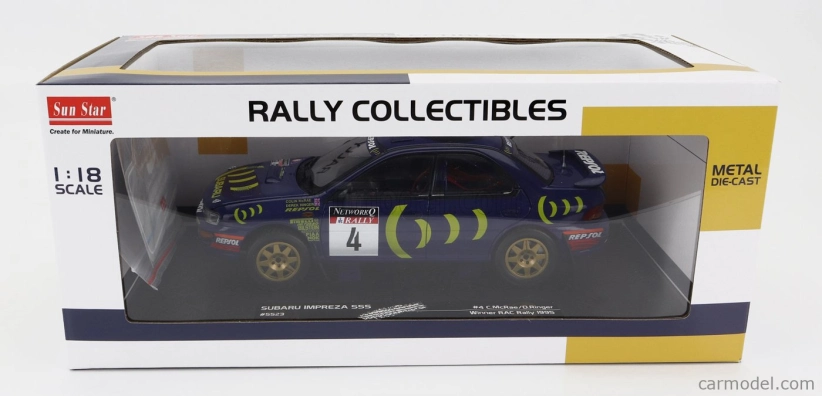Sun-star Subaru Impreza 555 N 4 Winner Rally Rac Lombard 1995 C.mcrae - D.ringer 1:18 Blue