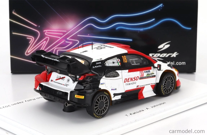 Spark-model Toyota Yaris Gr Hybrid Rally1 Team Toyota Gazoo Racing Wrt N 18 5th Rally Japan 2023 T.katsuta - Aaron Johnston 1:43 Biela červená čierna