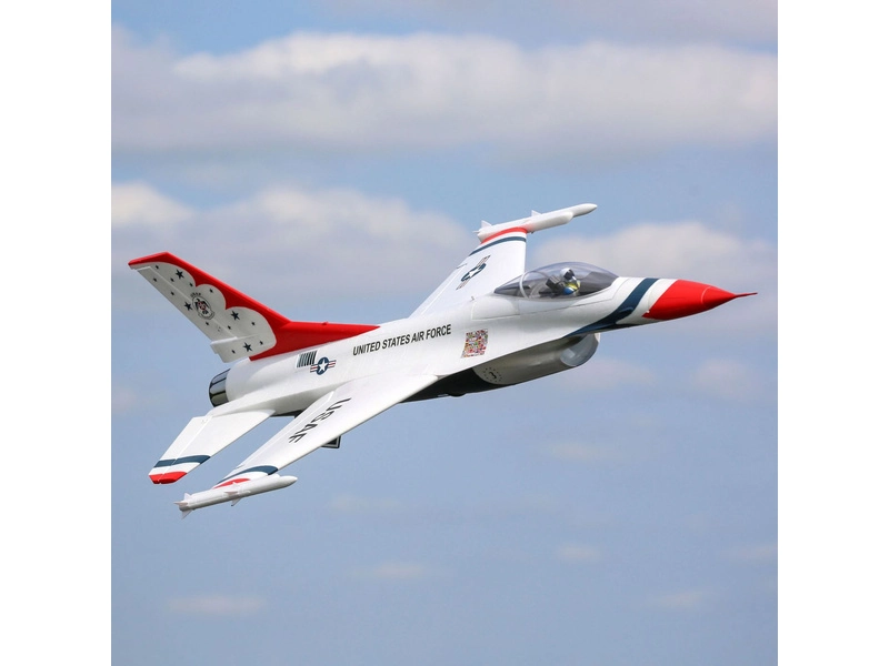 RC letadlo E-flite F-16 Thunderbirds 0.8m SAFE Select BNF Basic
