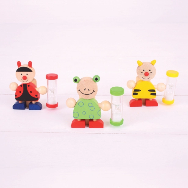 Bigjigs Toys Stojan na zubné kefky s presýpacími hodinami 1 ks