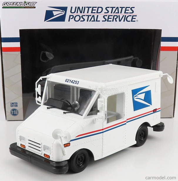 Greenlight Grumman Llv Truck Van Usps Mail Post 2010 1:18 Bílá