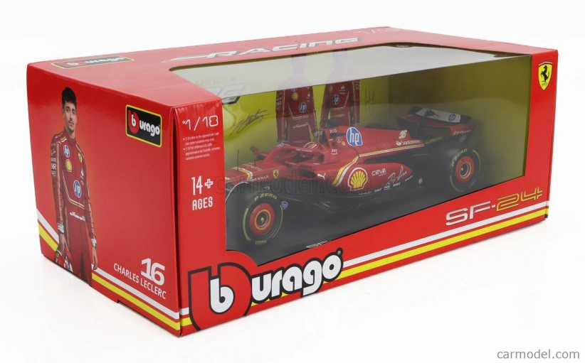 Bburago Ferrari F1 Sf-24 Team Scuderia Ferrari N 16 Season 2024 Charles Leclerc 1:18 Červená Černá