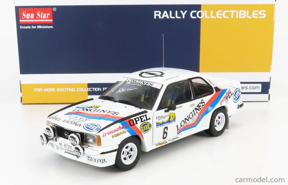 Sun-star Opel Ascona 400 (nočná verzia) N 6 Rally Internazionale Della Lana 1982 J.p.balmer - F.cavalli 1:18 Biela Modrá Oranžová