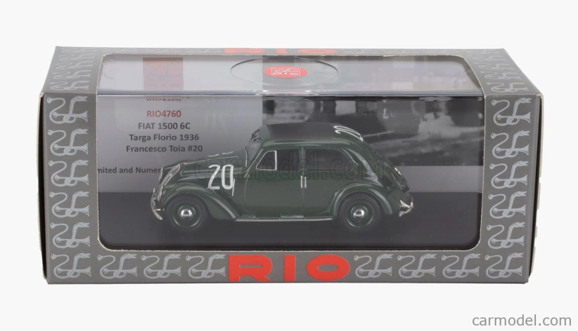 Rio-models Fiat 1500 6c N 20 Targa Florio 1936 Edoardo Teagno 1:43 Zelená