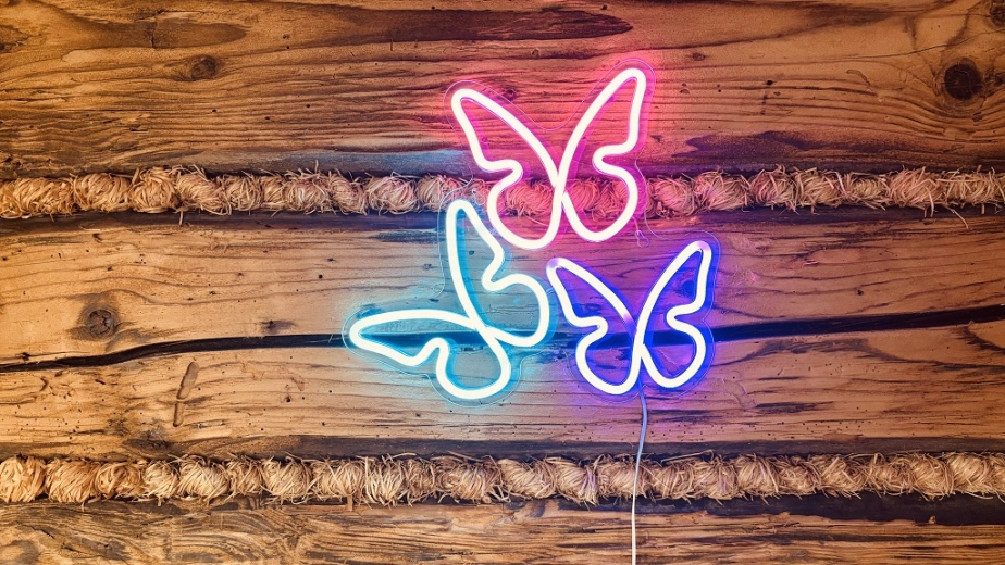 2Kids Toys LED NEON LIGHT lampička Motýle - poškodený obal