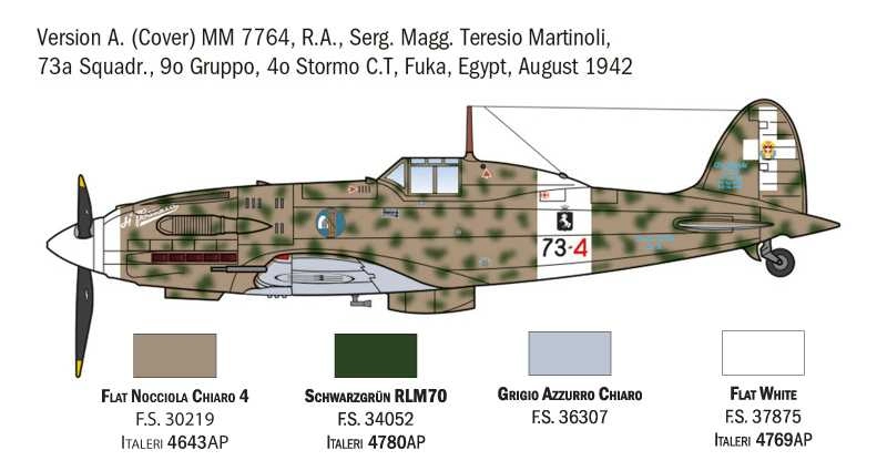 Italeri Macchi Mc.202 Folgore Wwii - Italian Army 1940 - Military Airplane 1:72 /