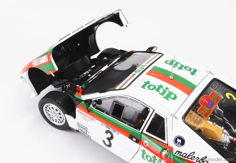 Kyosho Lancia 037 Totip N 3 Rally Isola D'elba 1985 D.Cerrato - G.Cerri 1:18, bílá