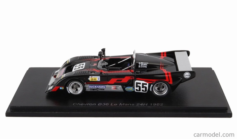 Spark-model Chevron B36 1750cc S4 Team Chevron Racing Car N 55 24h Le Mans 1982 Martin Birrane - John Sheldon - Neil Crang 1:43 Black Red