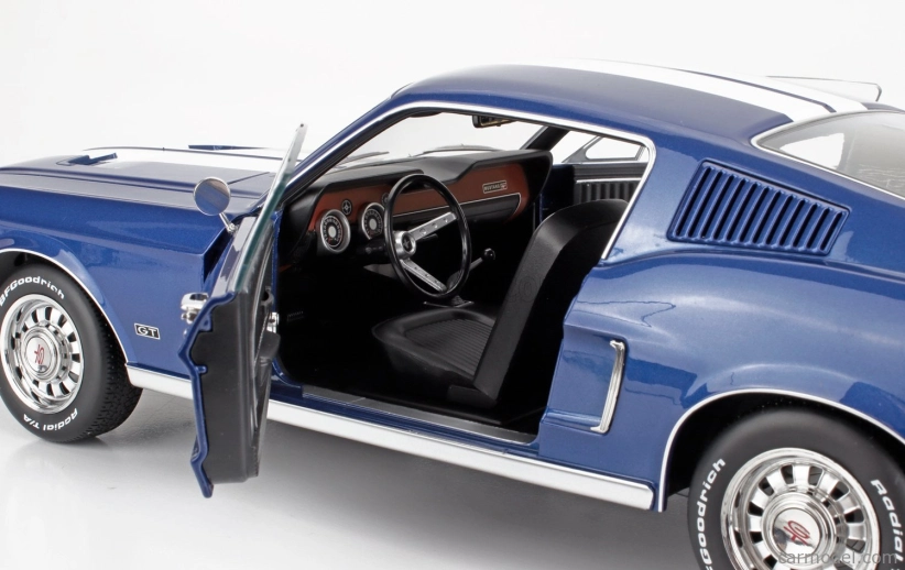 Kk-scale Ford usa Mustang Gt Fastback Coupe 1968 1:12 Blue White