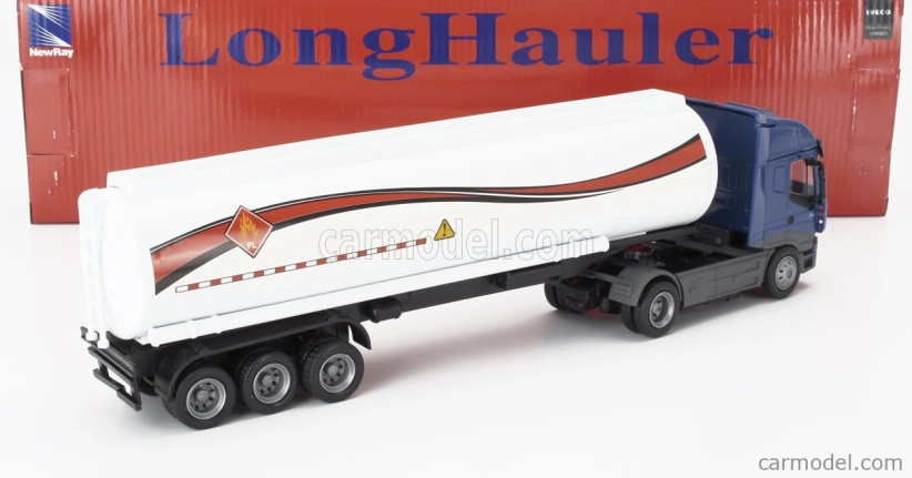 Newray Iveco fiat Stralis 540 Tanker Truck Fuel Transports 2009 1:43 Modrá Bílá